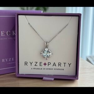 Ryze Party “Aquamarine CZ” Sterling Silver Necklace